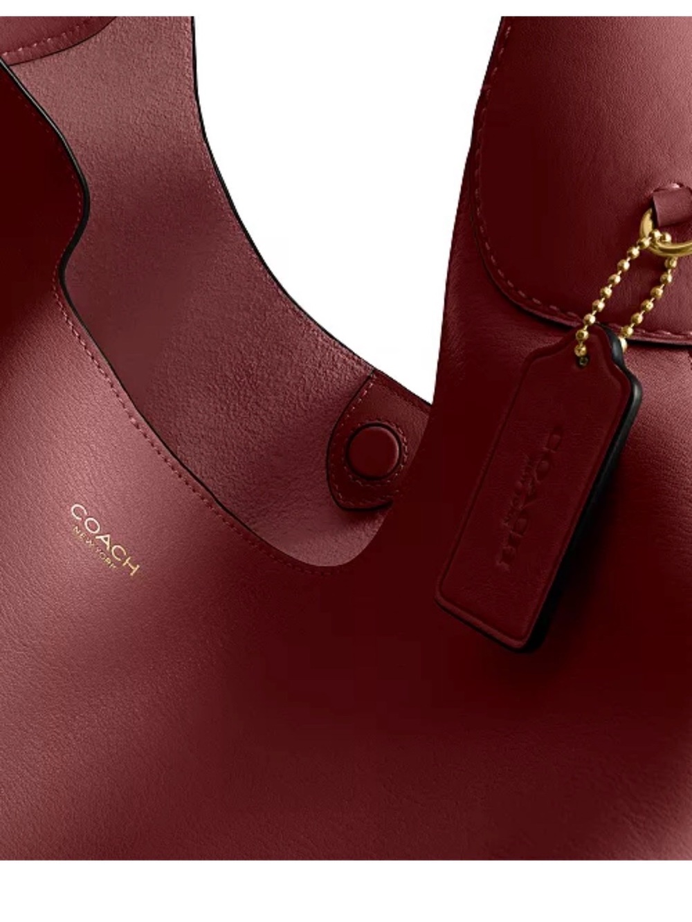 NWT Coach Brooklyn 39 Dark Ruby Natural Grain Leather Shoulder Bag $495 - Picture 4 of 9
